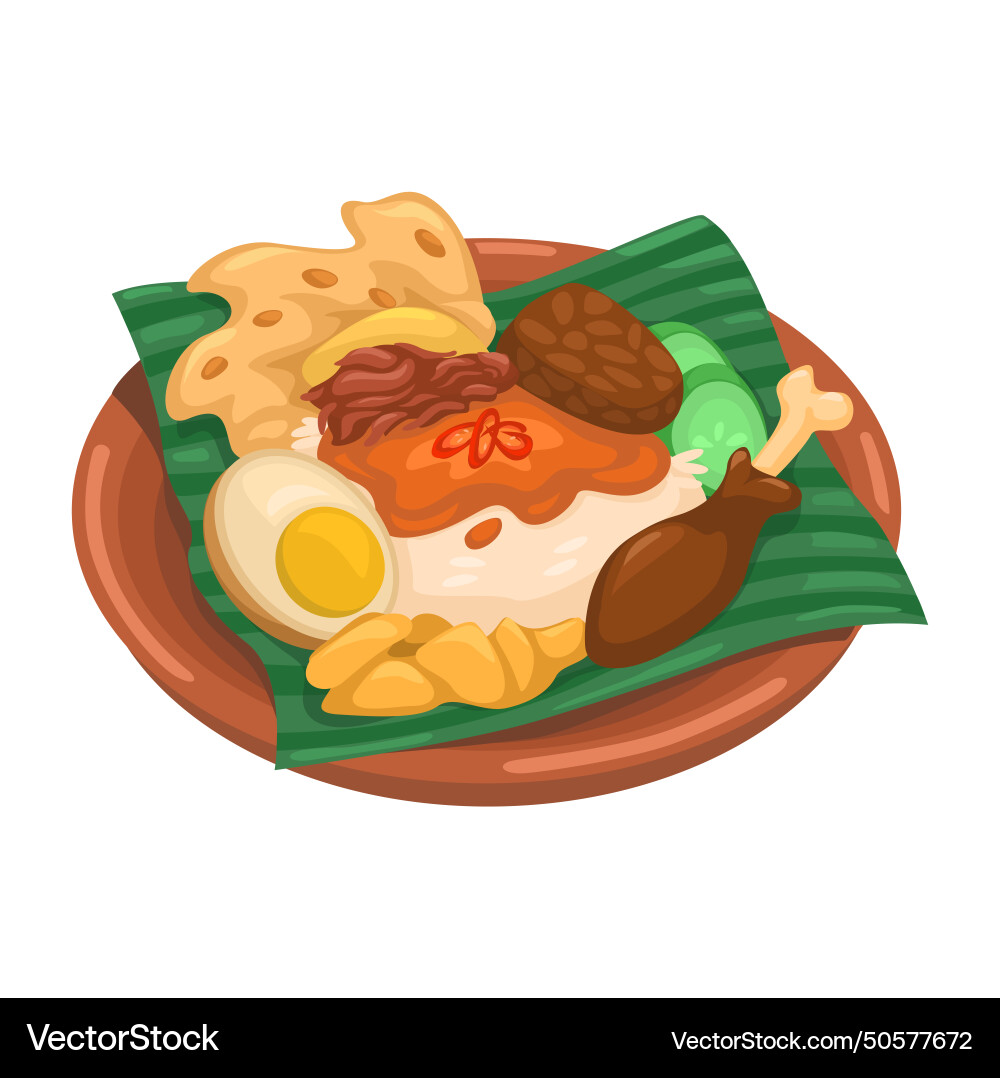 Gudeg indonesian traditional food cartoon Vector Image