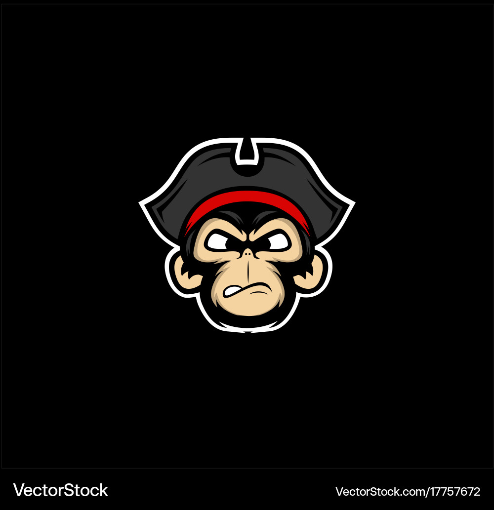 Rowdy Pirate Monkey Mascot Vector Image