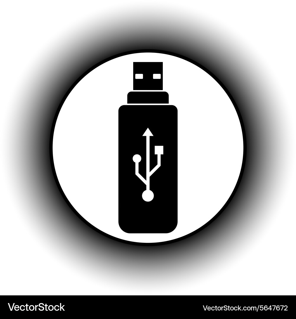 Usb flash button Vector Image