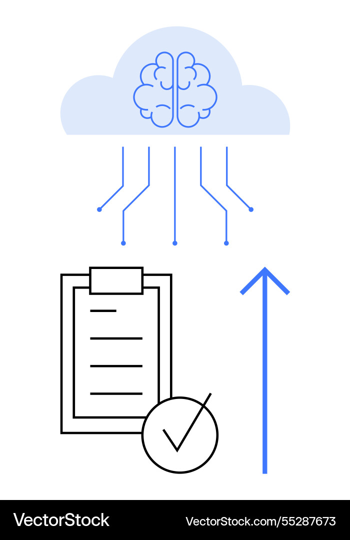 Cloud-based ai processing with data upload Cloud-based ai processing with data upload vector image
