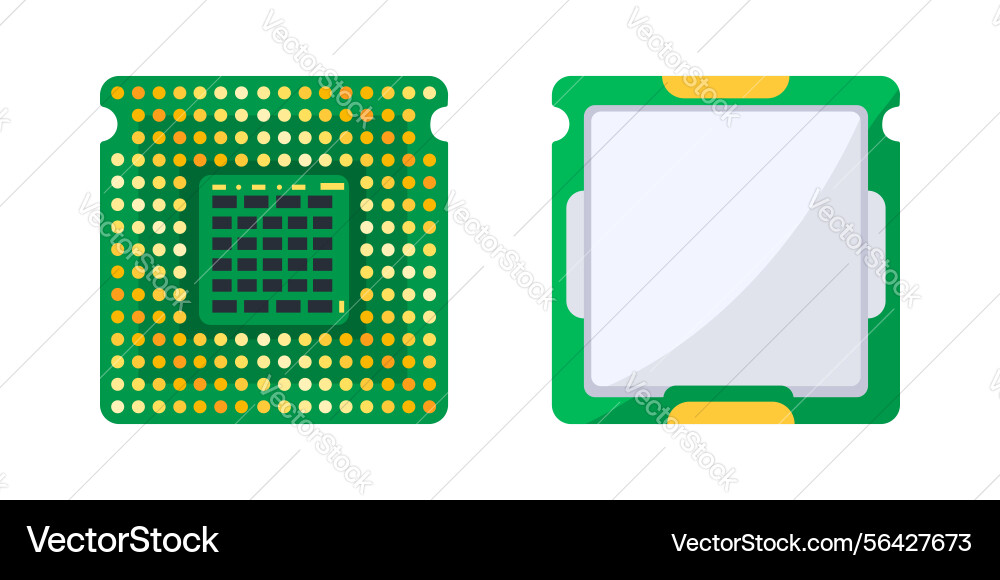 Computer cpu processor chip electronic component Computer cpu processor chip electronic component vector image