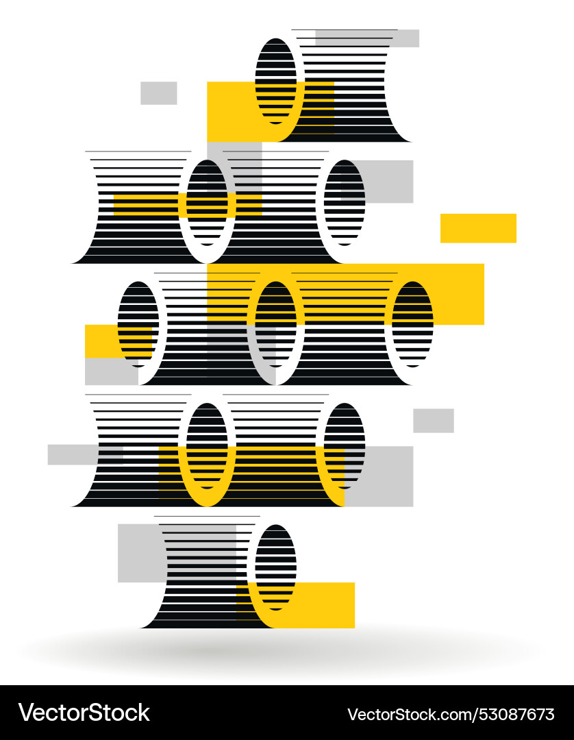 Cylinders pattern abstract 3d isometric Cylinders pattern abstract 3d isometric vector image