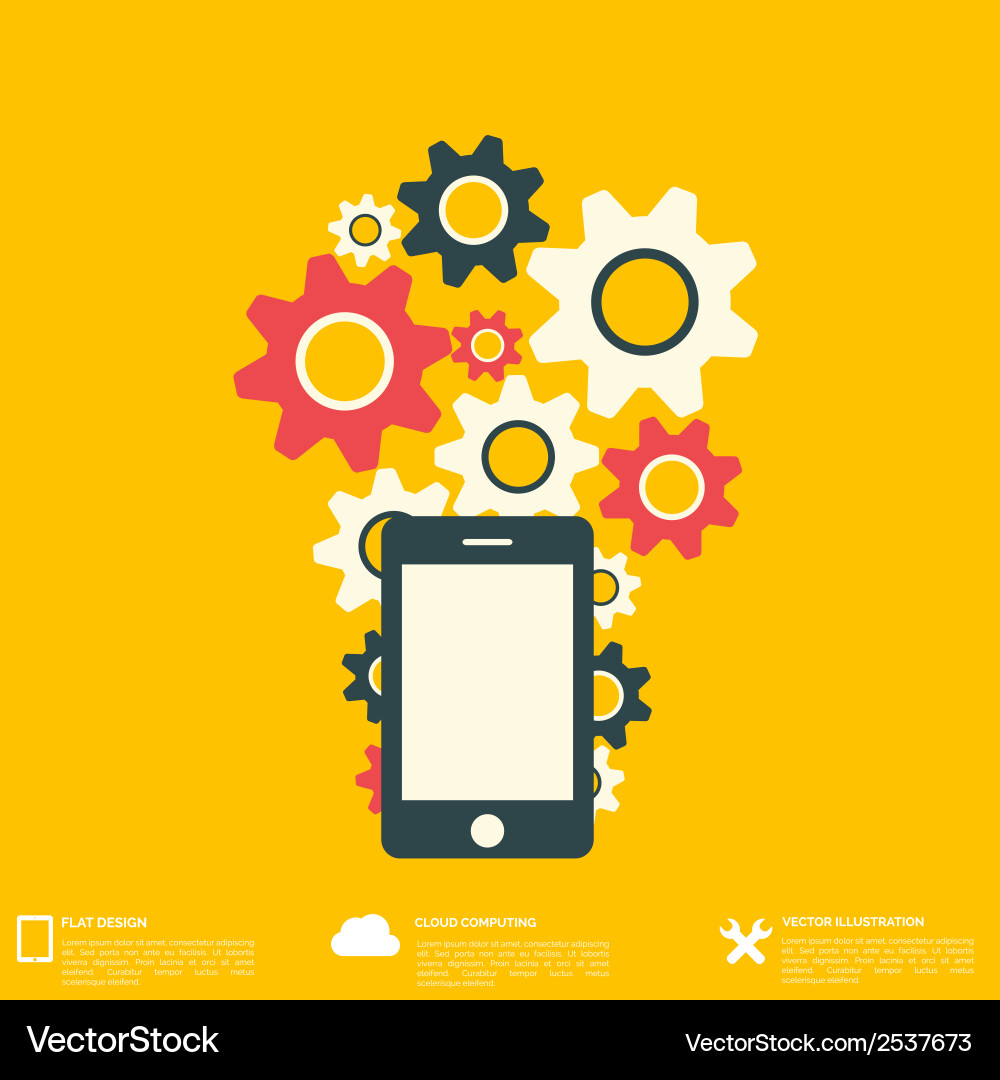 Flat abstract background with web icons interface vector image