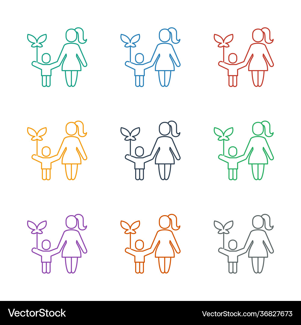 Mother and son icon white background Royalty Free Vector