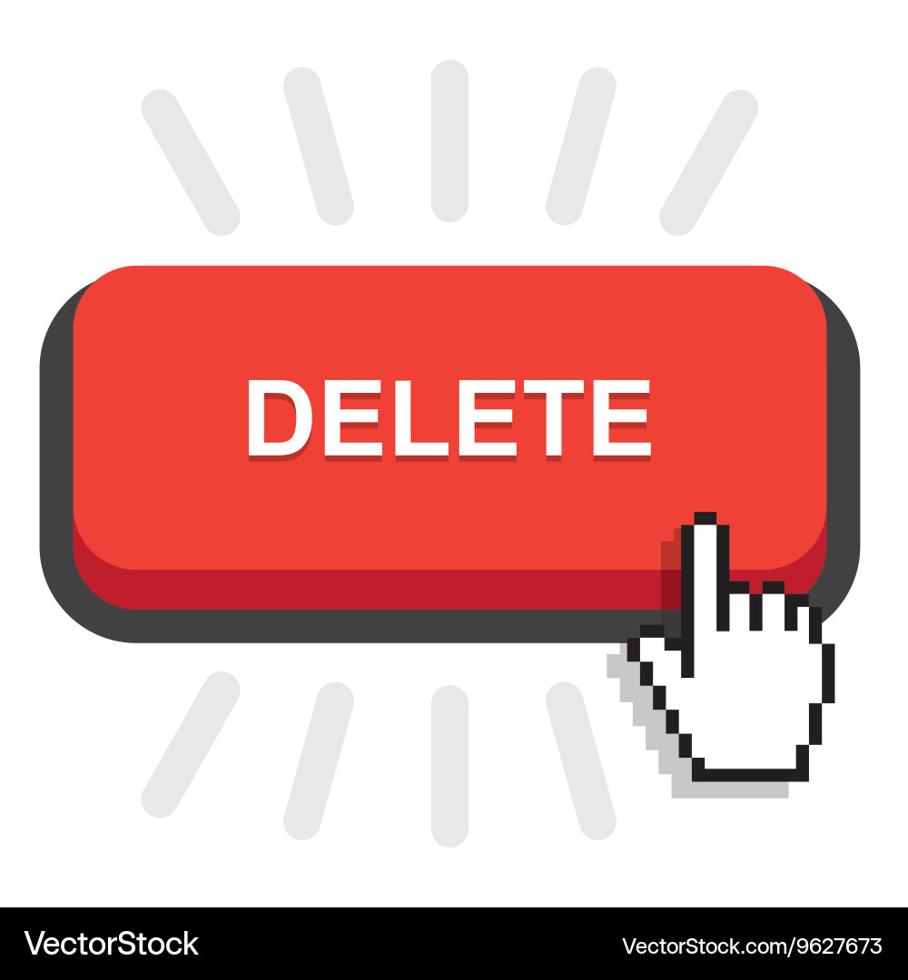 Red delete button Royalty Free Vector Image - VectorStock
