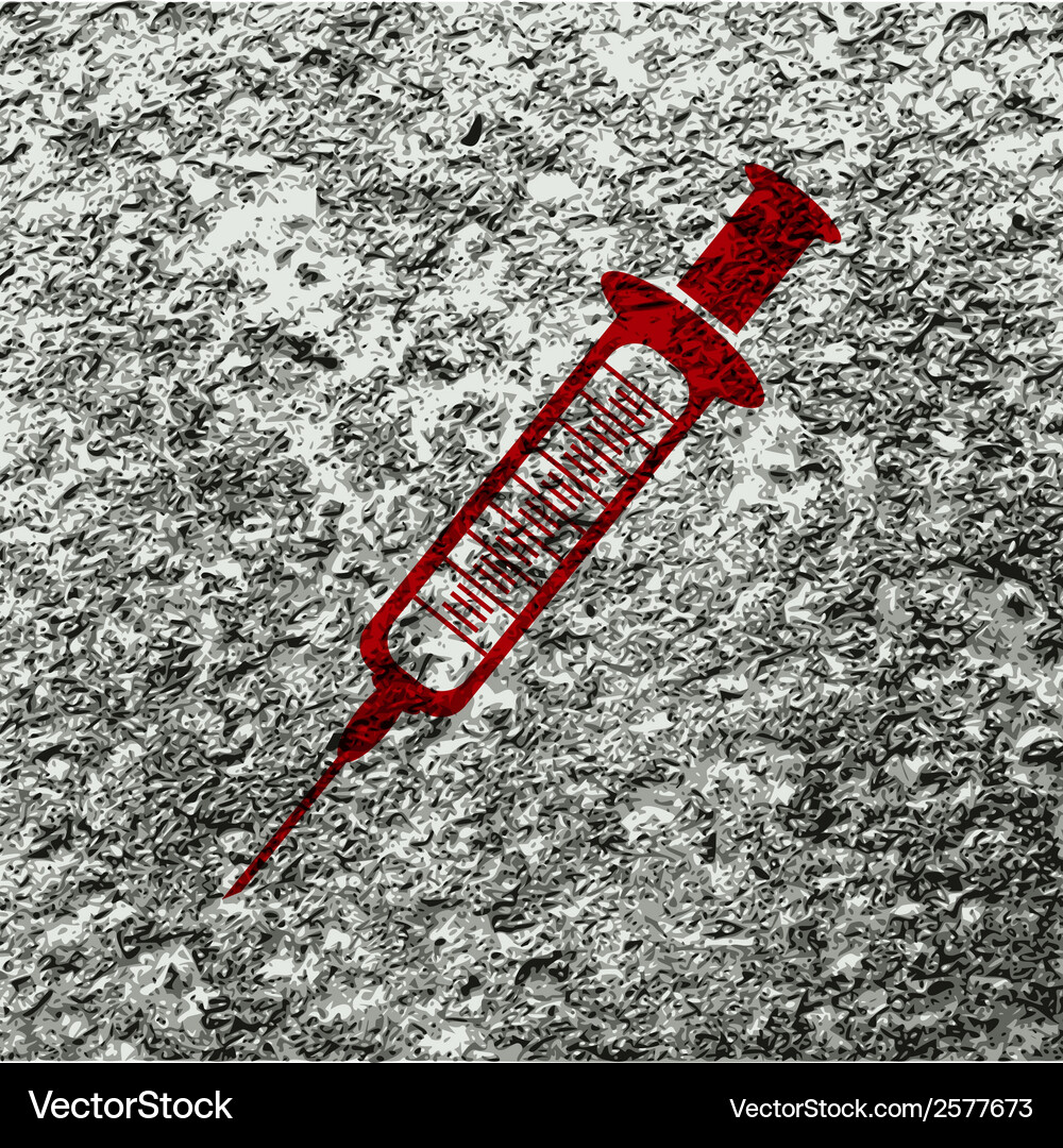 Syringe flat modern web button and space for your Vector Image