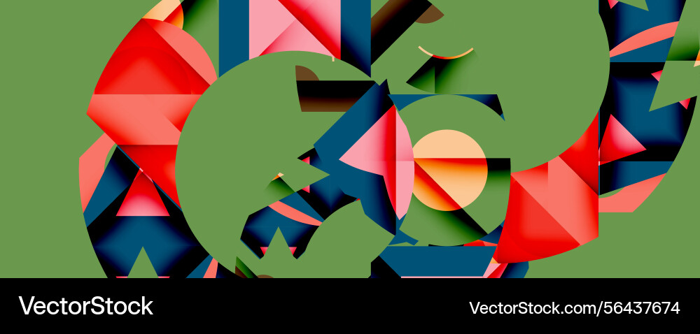 Abstract geometric composition shapes overlap Vector Image