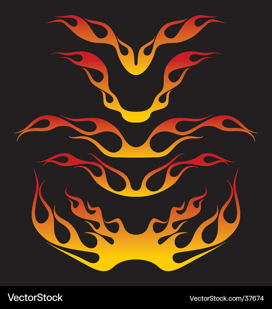 Fiery Flames Ornamental Vector Image