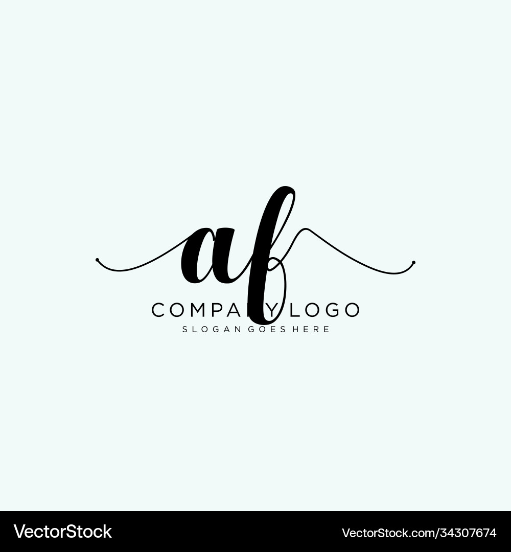 Initial af handwriting logo with circle template – Royalty-Free Vector ...