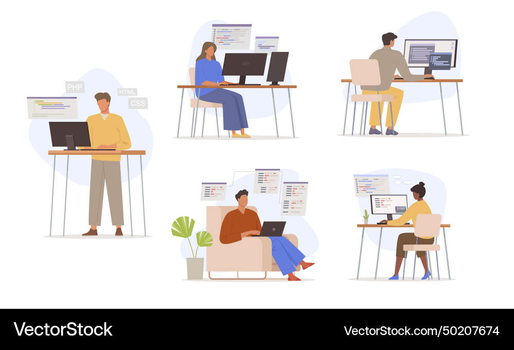 People it programmers software development People it programmers software development vector image