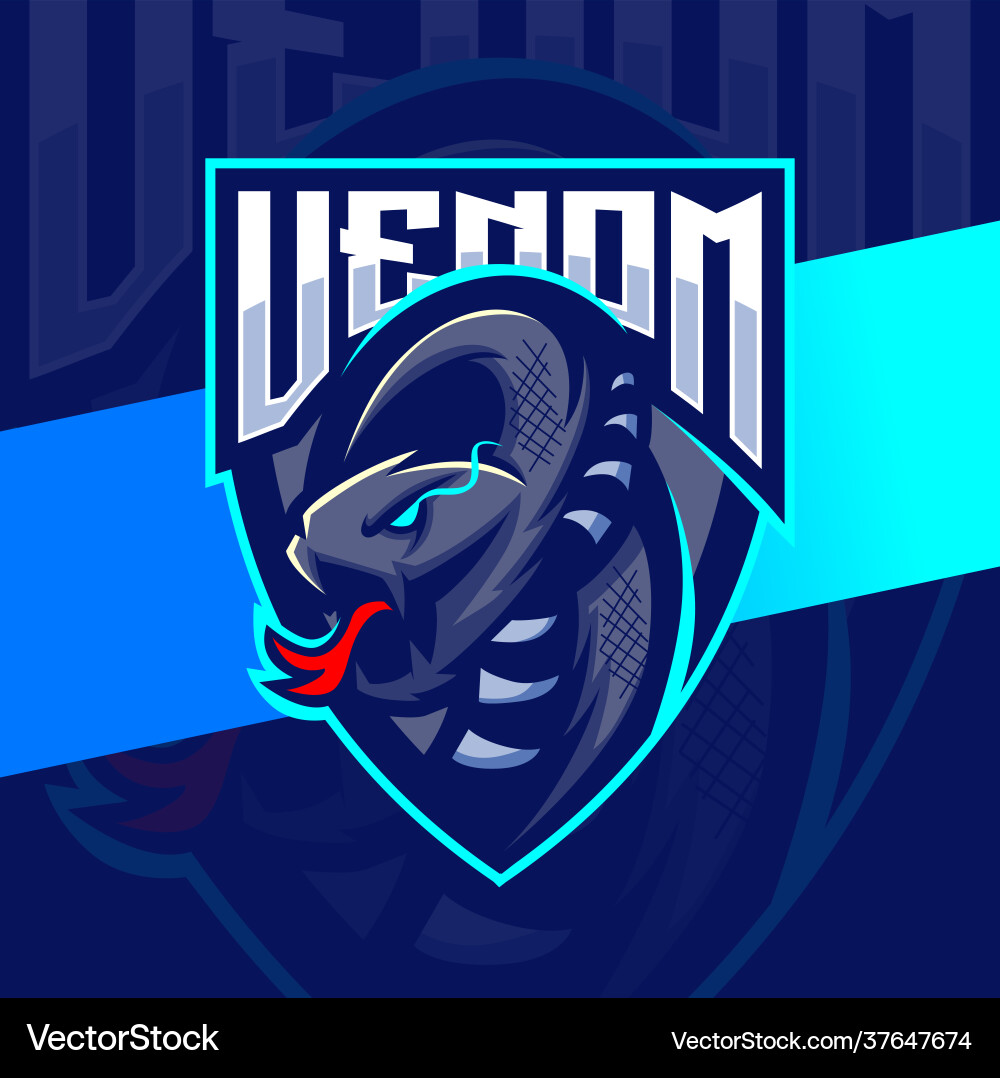 Venom viper snake mascot esport logo design Venom viper snake mascot esport logo design vektorbild
