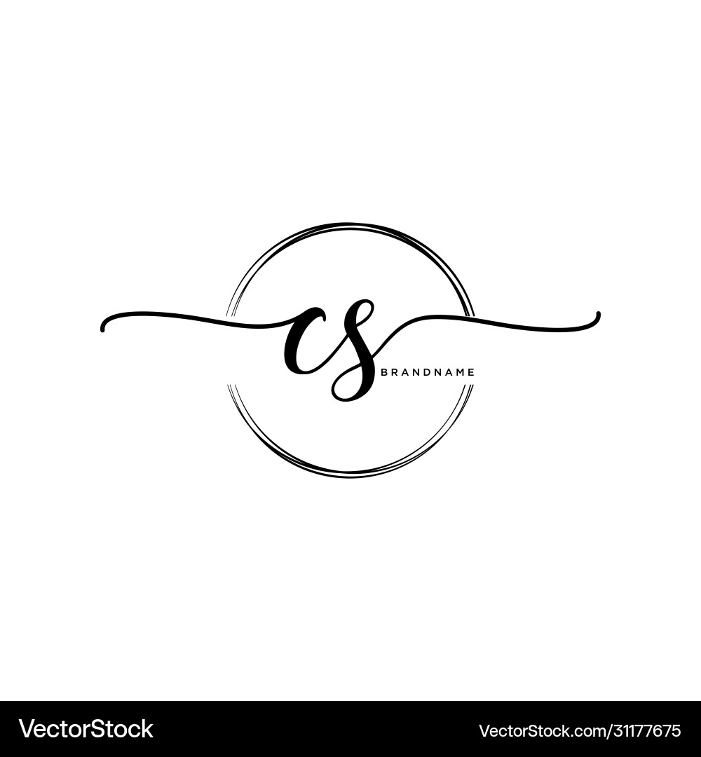 Elegant 'CS' Initial Logo with Circle Vector Image