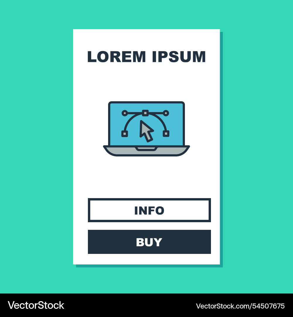 Filled outline computer display with design Filled outline computer display with design vector image