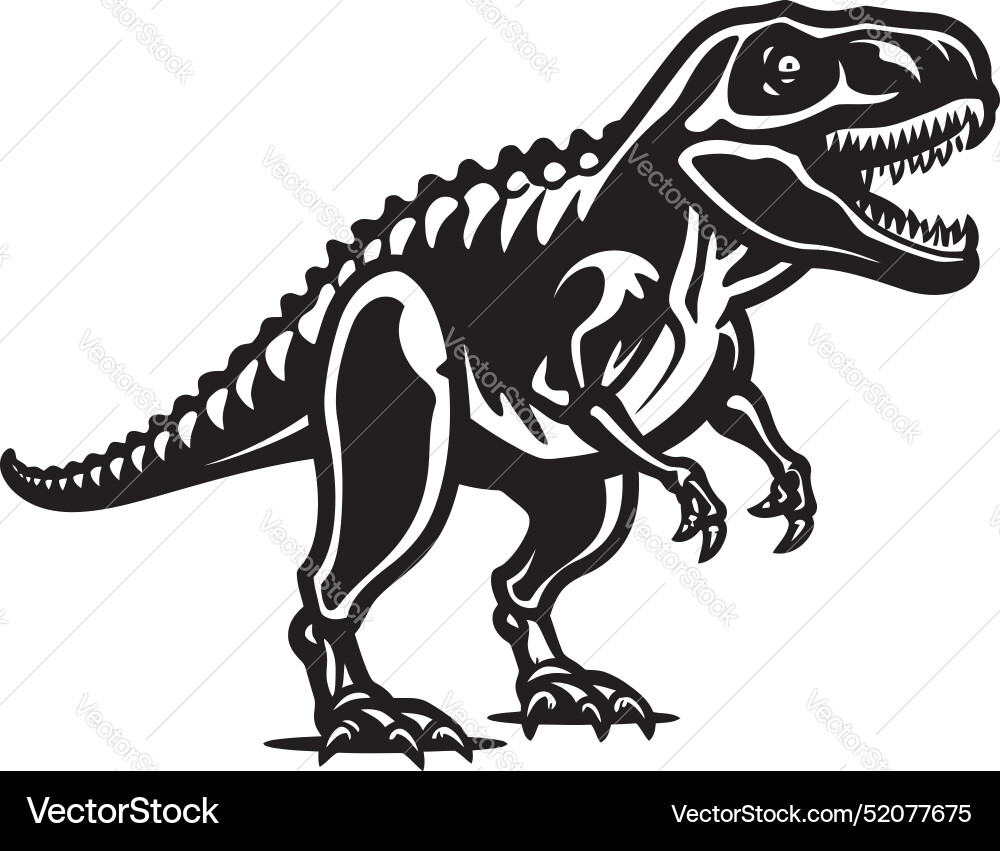 Fossilized tyrant t rex skeleton icon design Fossilized tyrant t rex skeleton icon design vector image