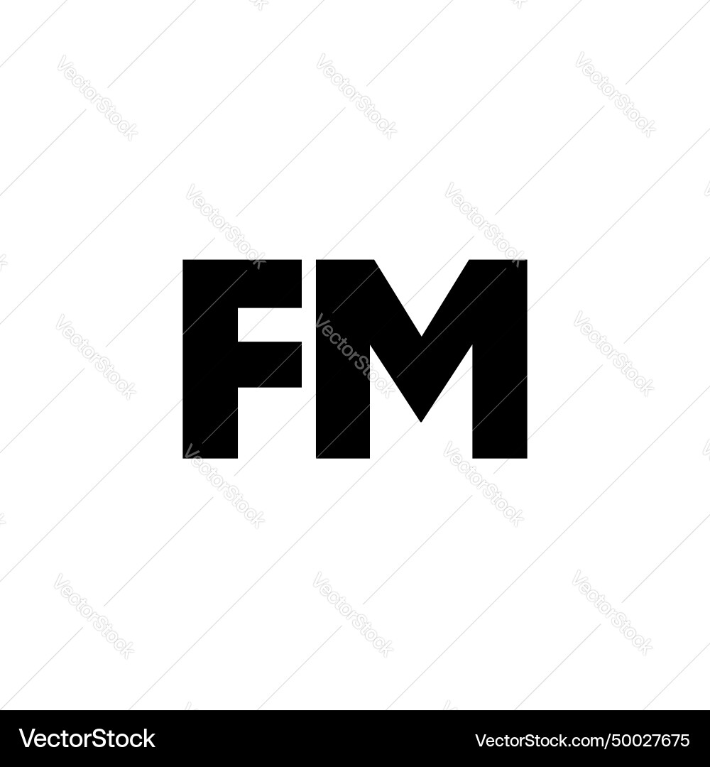 Wedding logo design template initials letter fm – Royalty-Free Vector |  VectorStock, image size:1000x1080