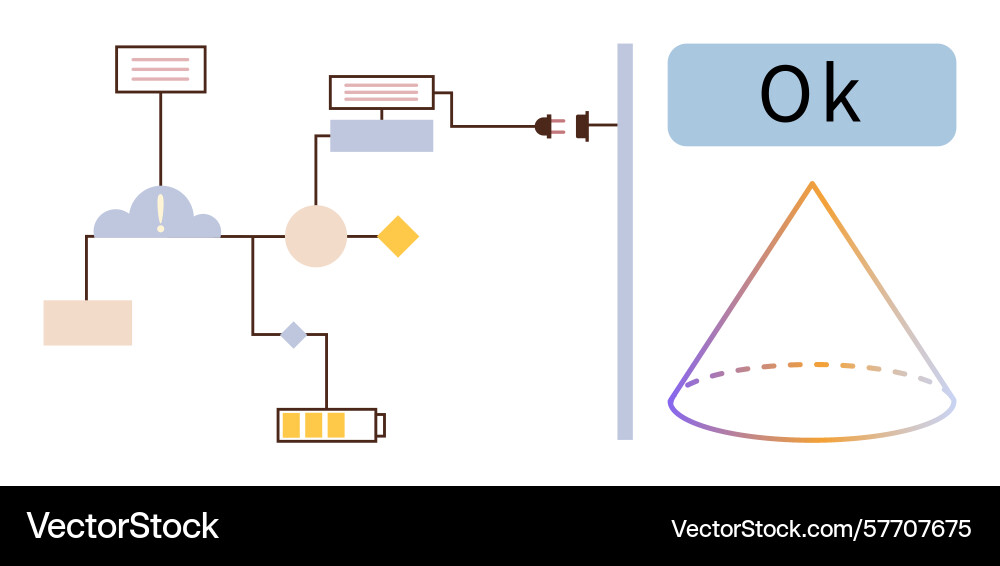Process flowchart with charging battery Process flowchart with charging battery Vector Image