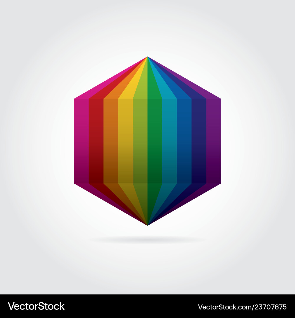 Smooth color gradient hexagon icon logo vector image