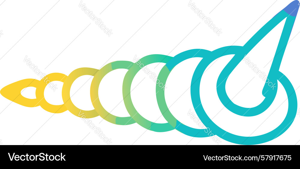 Swirling abstract shell or horn shape element Vector Image