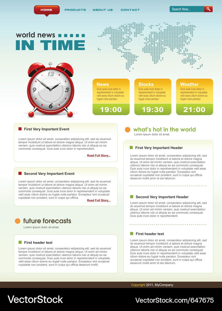 Website Template - Modern Infographic Vector Image