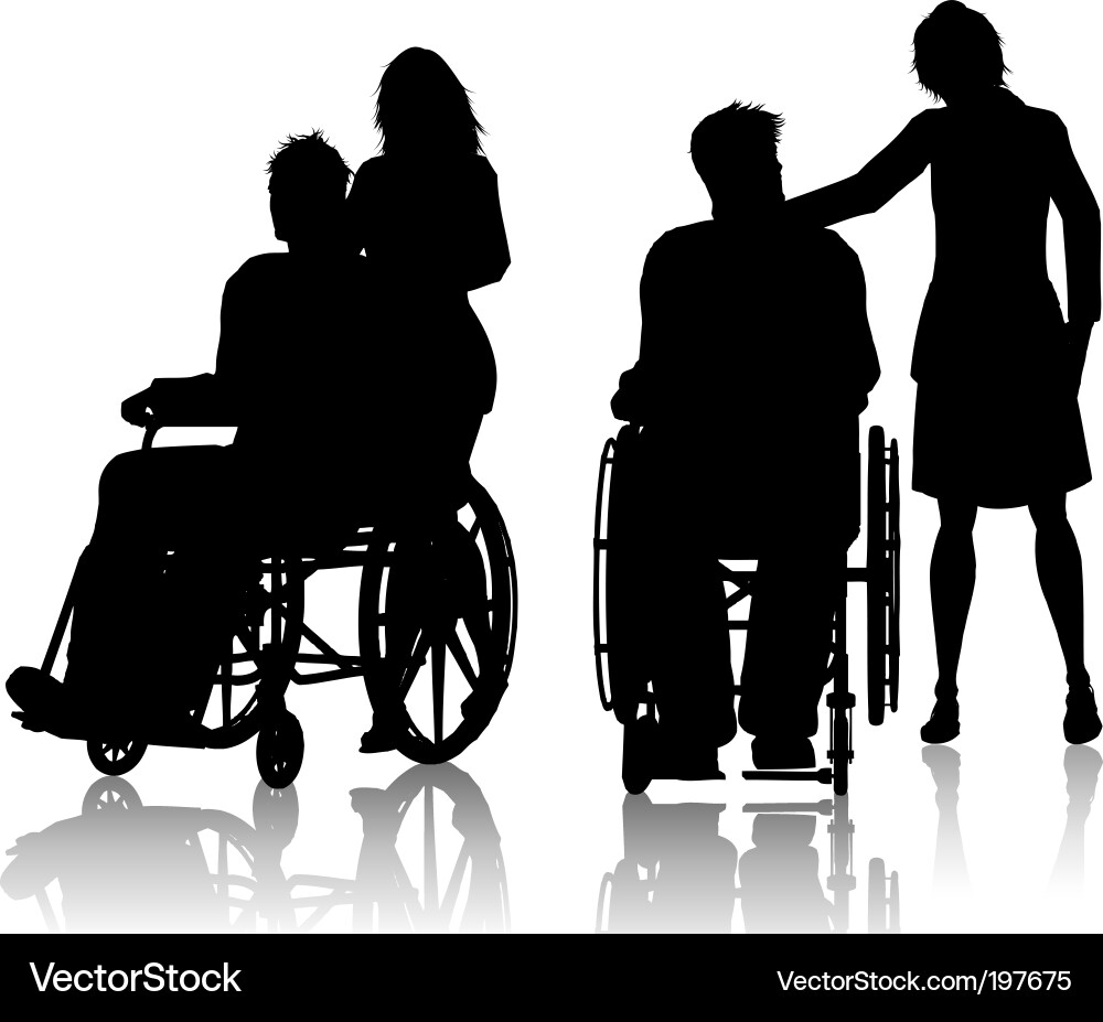 Wheelchair Silhouettes - People and Care vector image