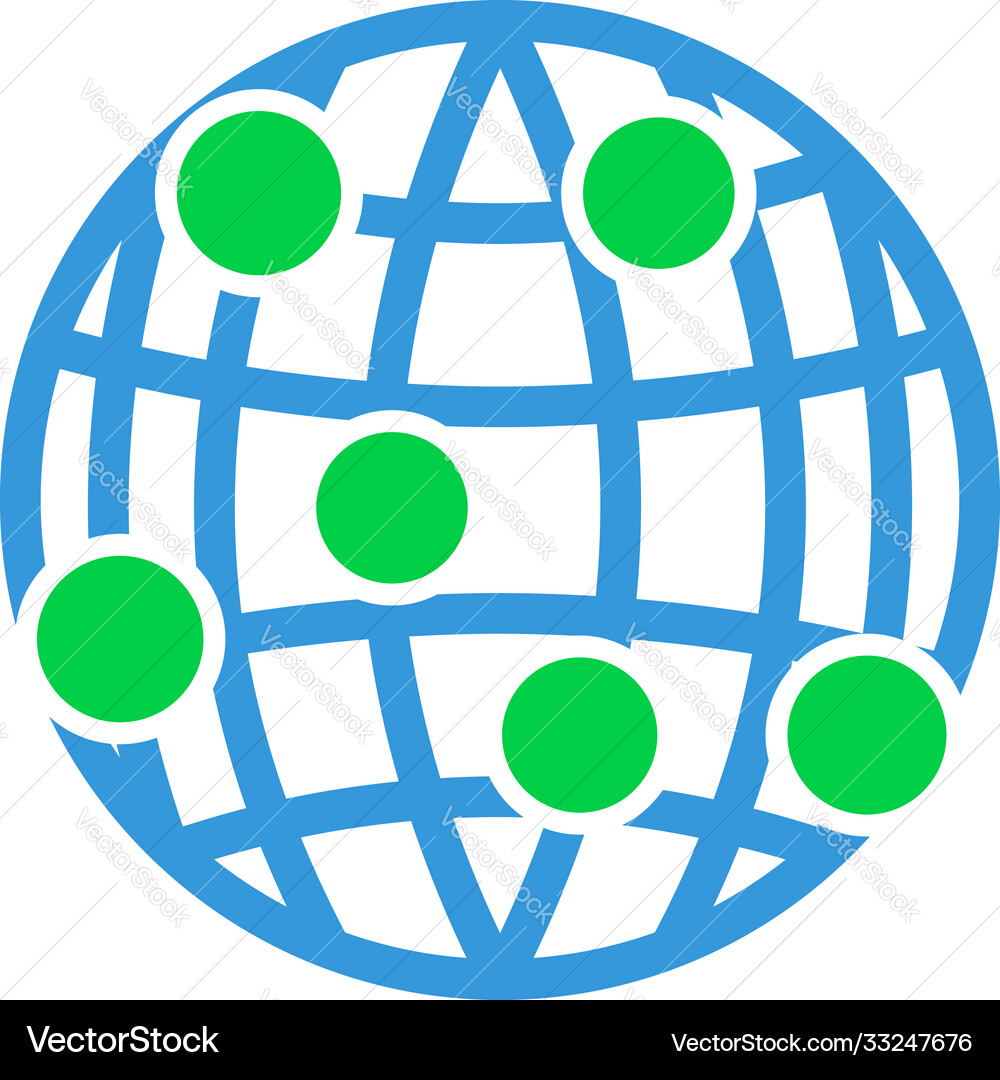 Globe connection point icon Globe connection point icon vector image