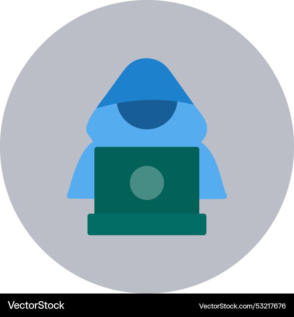 Hacker flat circle icon Vector Image