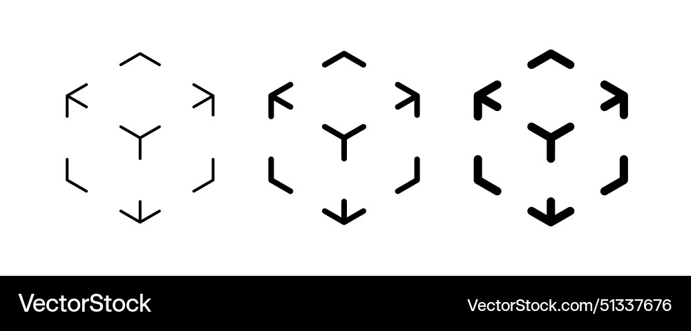 Isometric cube line icon 3d box augmented Isometric cube line icon 3d box augmented vector image