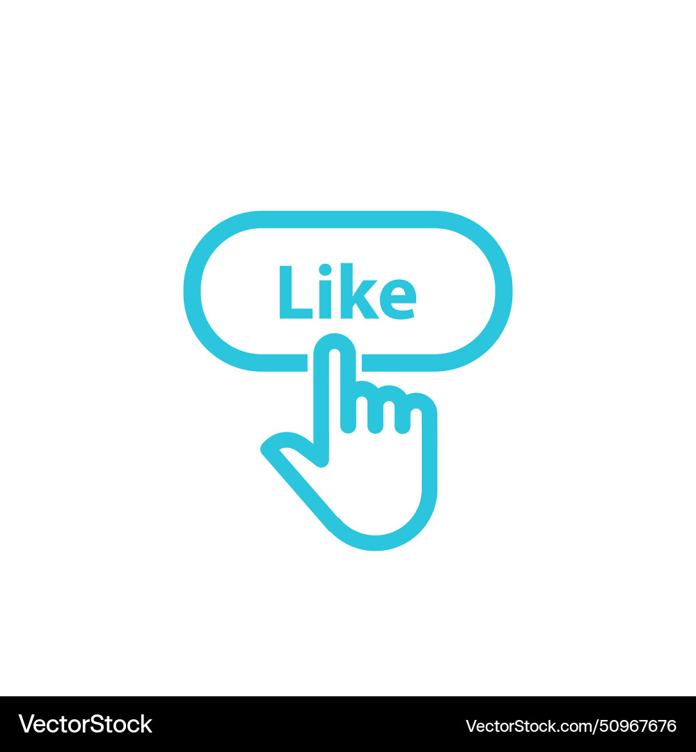 Simple like button isolated on white background Simple like button isolated on white background vector image