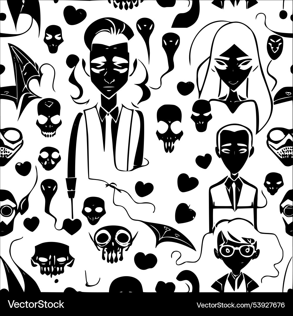Vampire abstract pattern seamless Vector Image