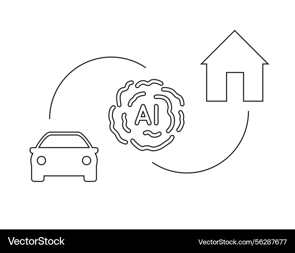 Artificial intelligence icon in abstract shape Vector Image