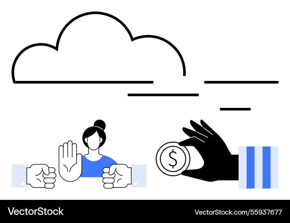 Conceptual representation of refusing bribes Vector Image