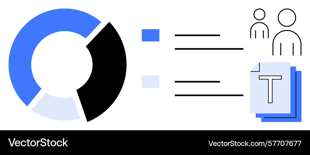 Datenvisualisierung mit Pie Chart-Team-Icons Vektorbild
