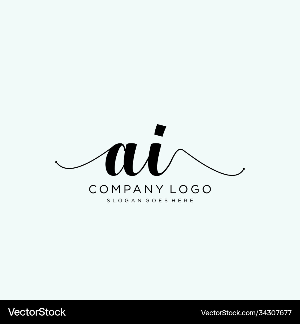 Initial ai handwriting logo with circle template – Royalty-Free Vector ...