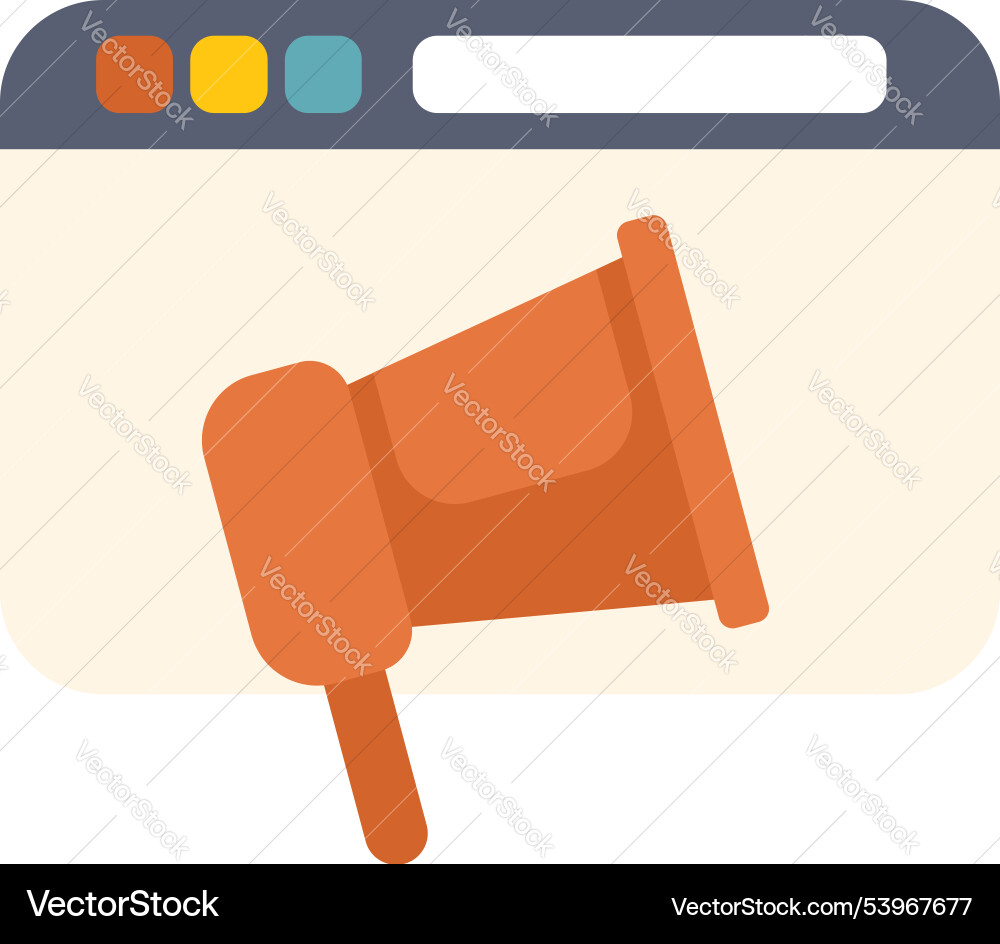 Megaphone appearing from web browser window Megaphone appearing from web browser window vector image