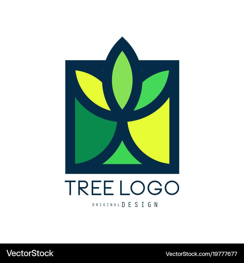 Organic Tree Logo - Green Eco Badge Vector Image