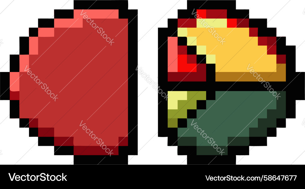 Pixel Art Segmented Pie Chart Vector Image