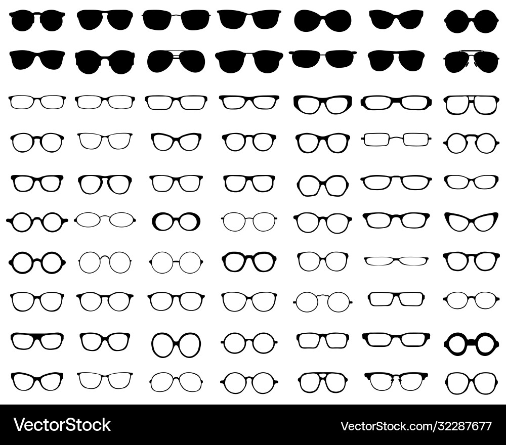 Silhouettes eyeglasses vector image