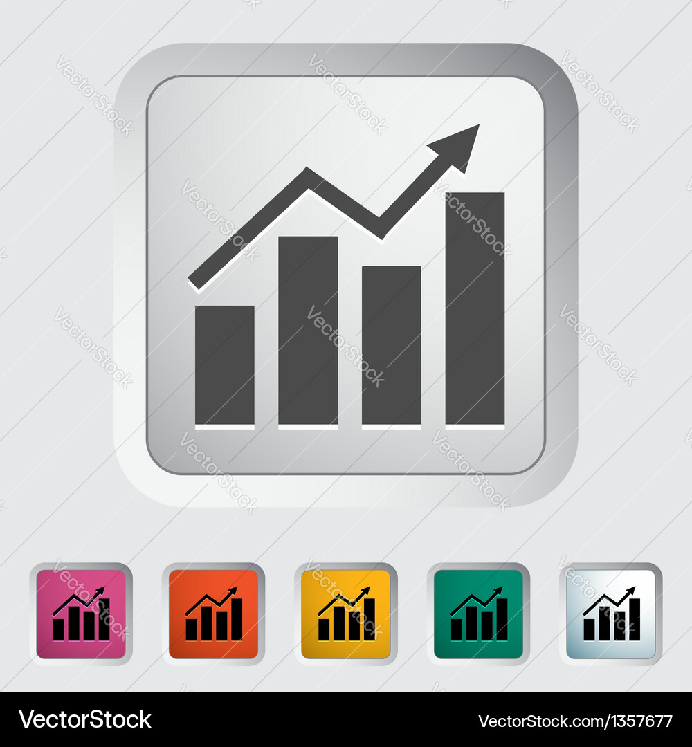Single Graph Icon - Progress Chart Vector Image