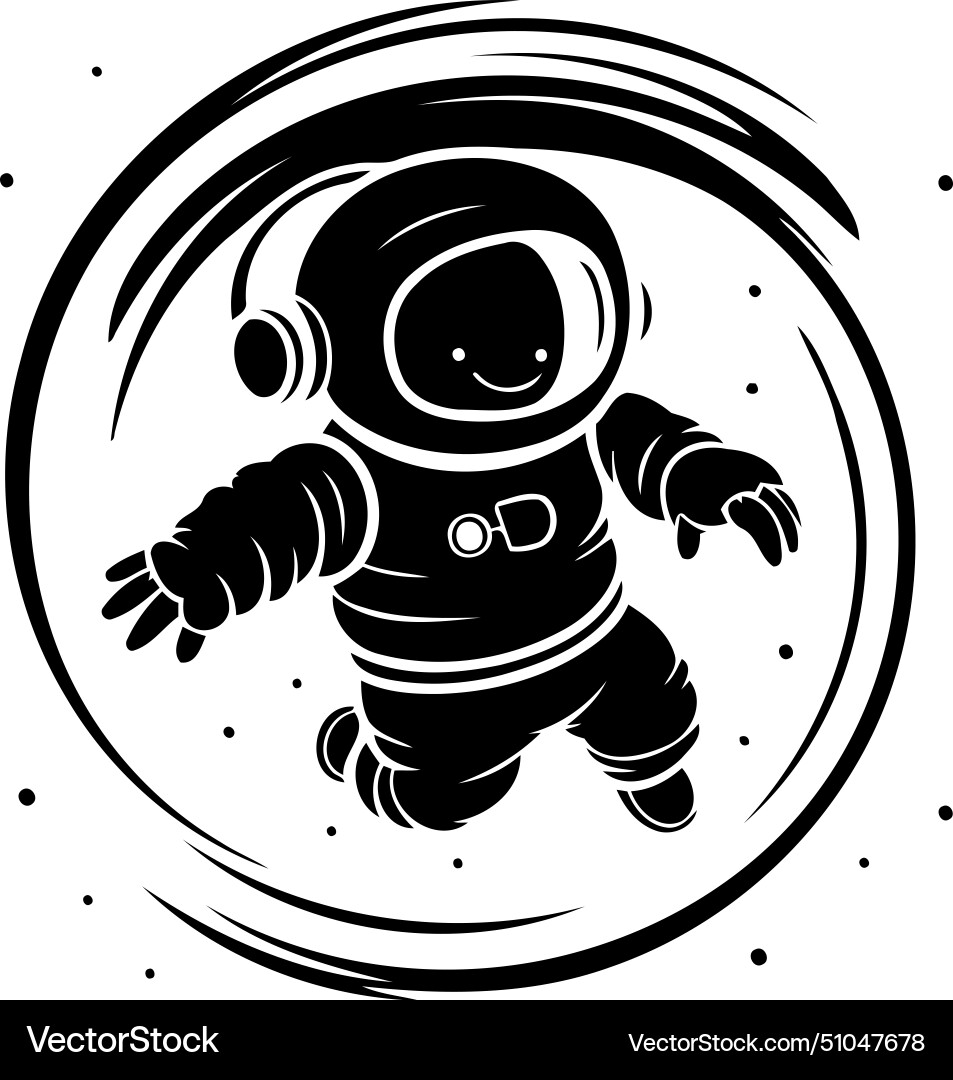 Astronaut in outer space on dark background Vector Image