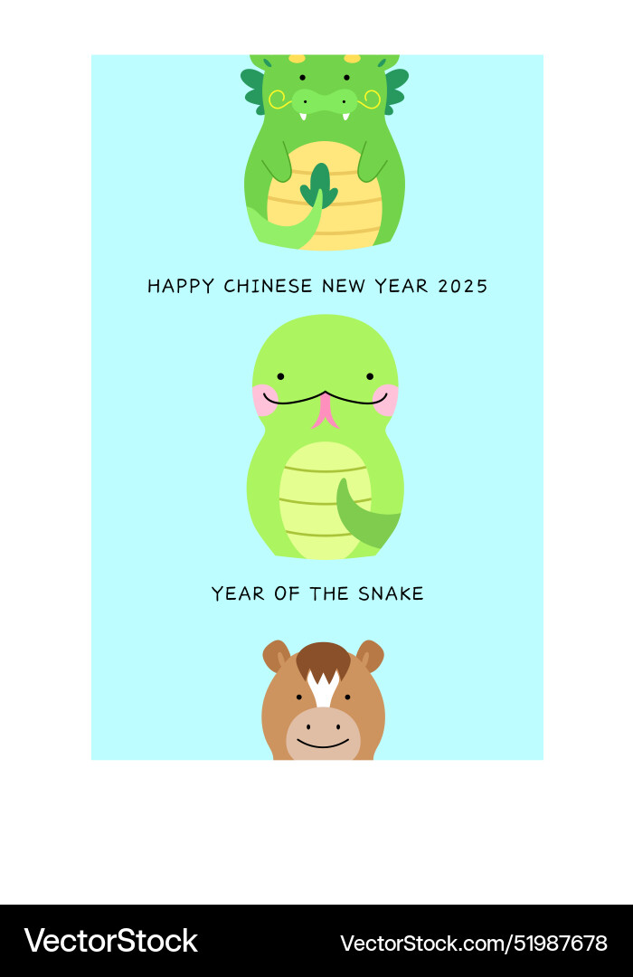 Chinese zodiac animals year of the snake 2025 Chinese zodiac animals year of the snake 2025 vector image