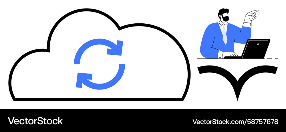 Cloud Synchronization & Data Management Vector Image