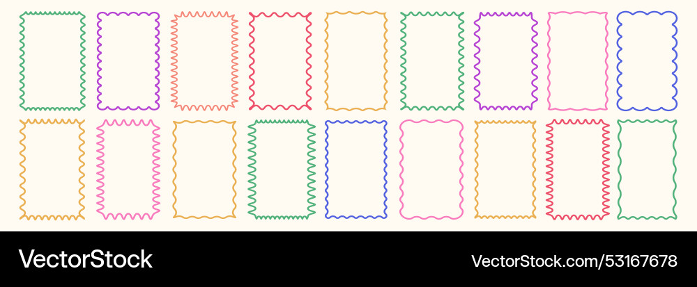 Cloudy wave curve edge frame set Cloudy wave curve edge frame set vector image