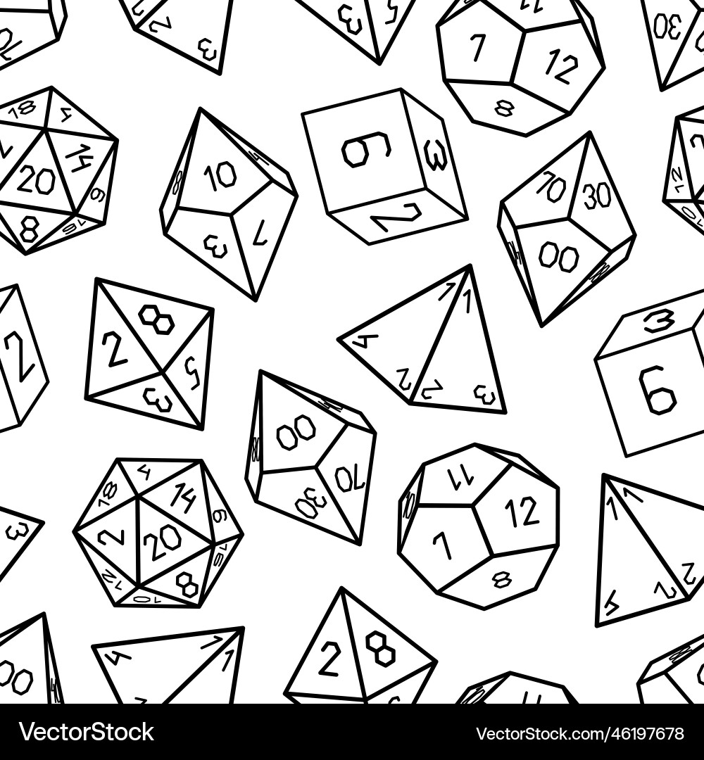 Dice Pattern - Board Game D10 D20 vector image