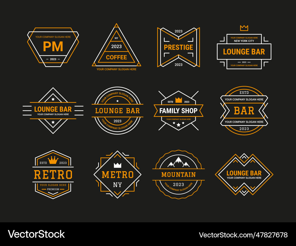 Logo badge hipster shapes modern diamond design vector image