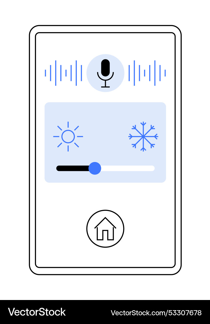 Voice-controlled smart home device interface Voice-controlled smart home device interface vector image