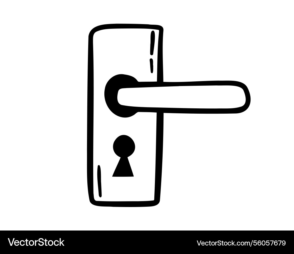 Door handle icon doodle hand drawn outline Door handle icon doodle hand drawn outline vector image