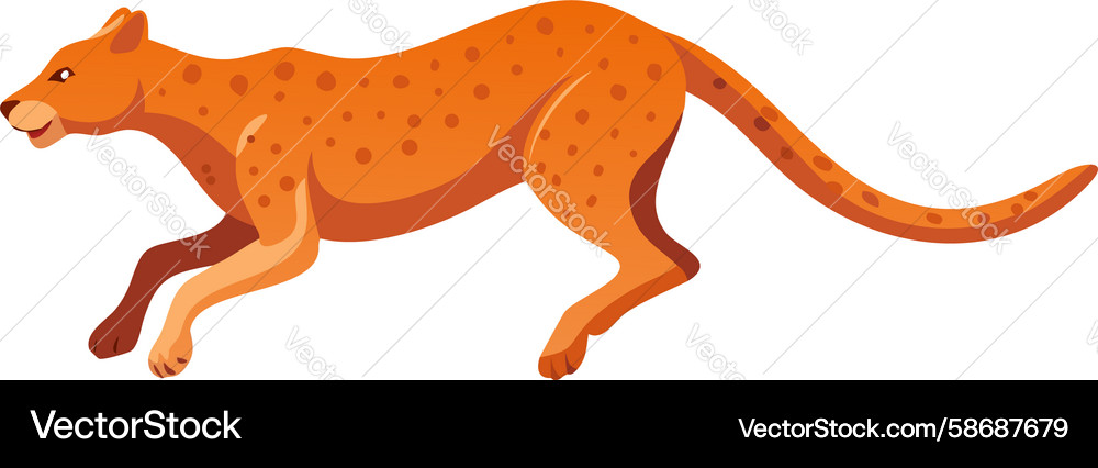 Dynamic cheetah running speed flat design Vector Image