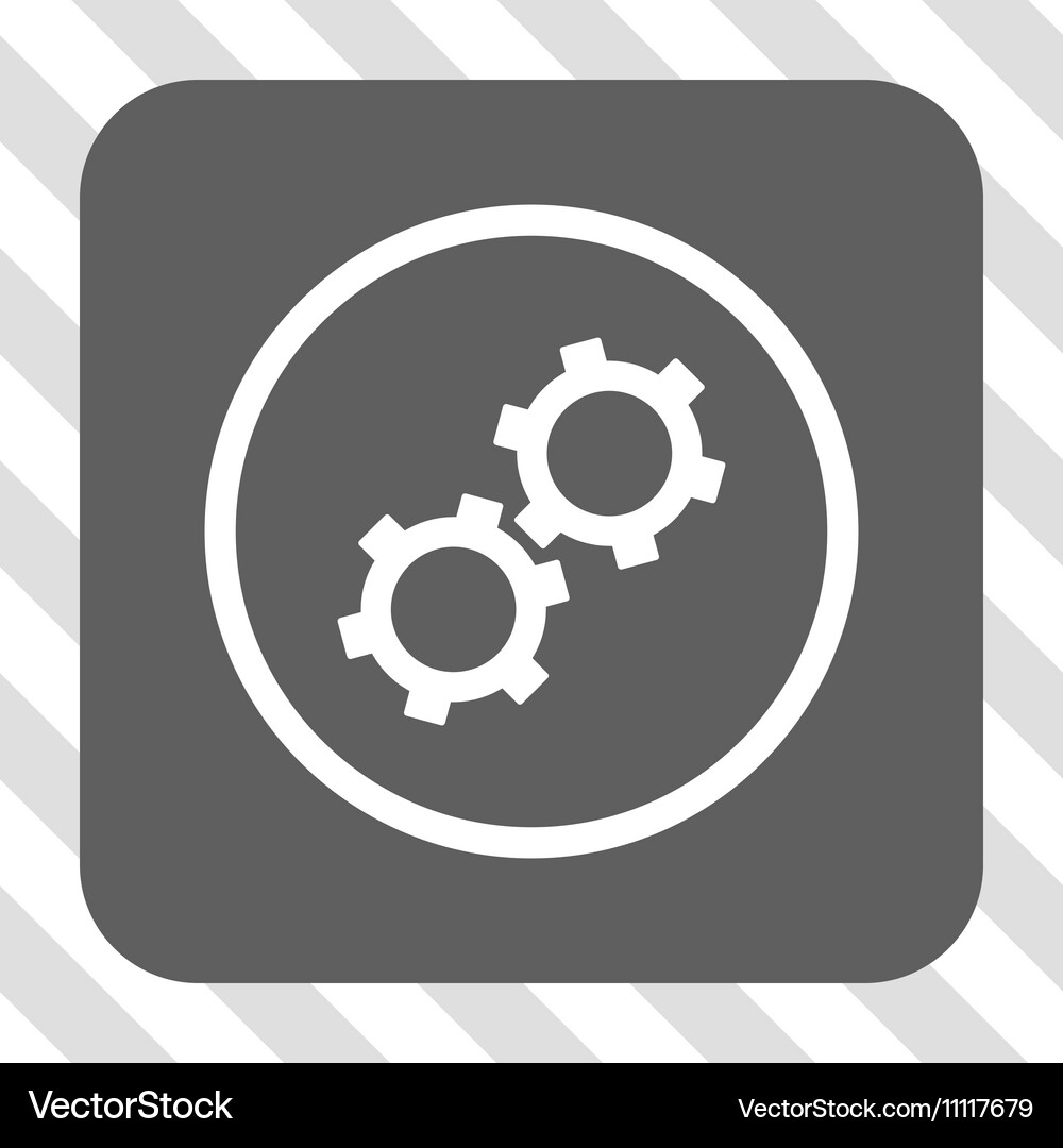 Gears rounded square button Vector Image