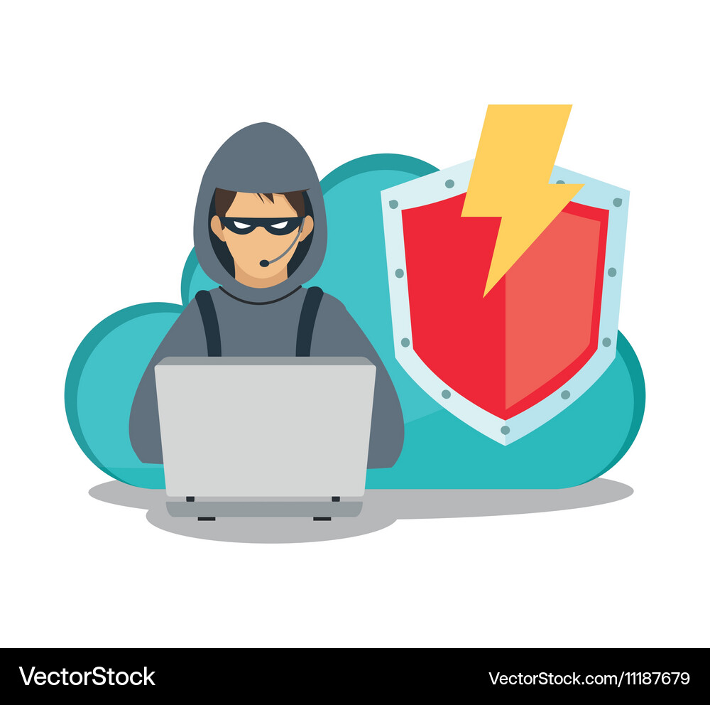 Hacker and security system design Vector Image