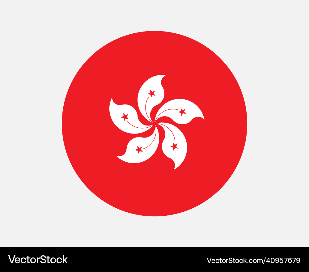 Hong kong hk runden Kreis Land Flagge Banner Hong kong hk runden Kreis Land Flagge Banner vektorbild